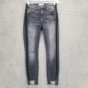 Parker Smith Jeans Womens 24 Gray Stretch Low Rise Frayed Hem Skinny